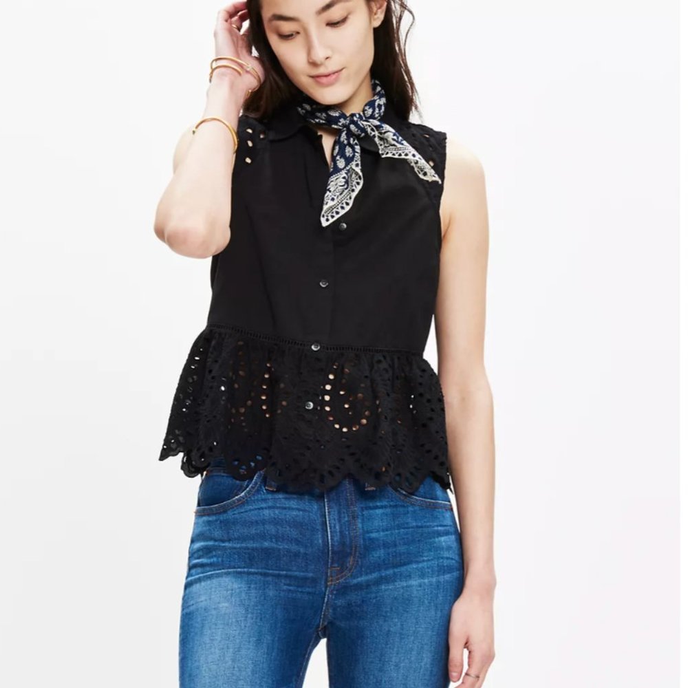 Madewell Eyelet-Mix Top